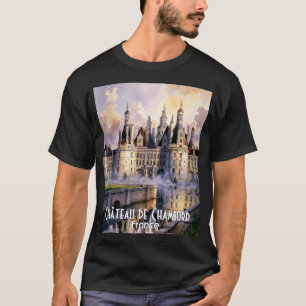 Custom Loire France Travel Watercolor Castle Retro T-Shirt
