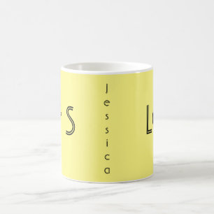 Custom "LOL" "FFS" minimalist yellow black Coffee Mug