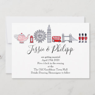 Custom London Wedding Invitation