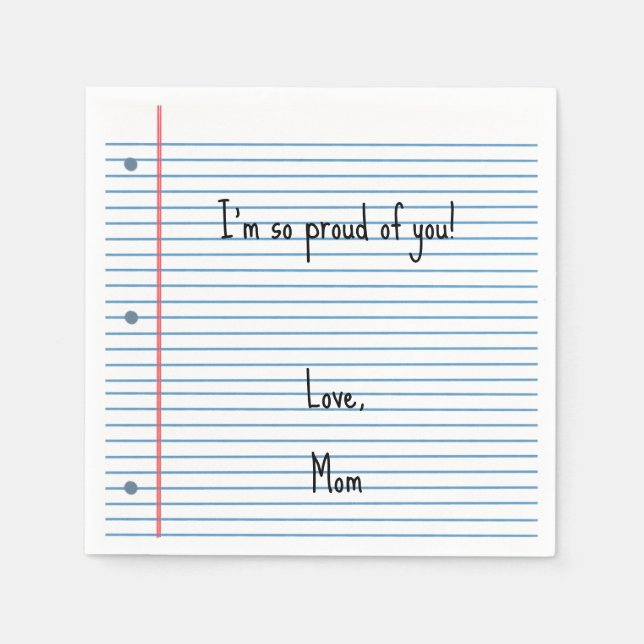 Custom Loose Leaf Lunch Napkin for Back to School (Front)