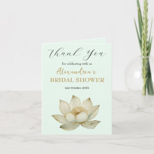 Custom Lotus flower Bridal Shower Thank you Card
