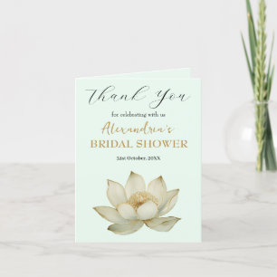 Custom Lotus flower Bridal Shower Thank you Card