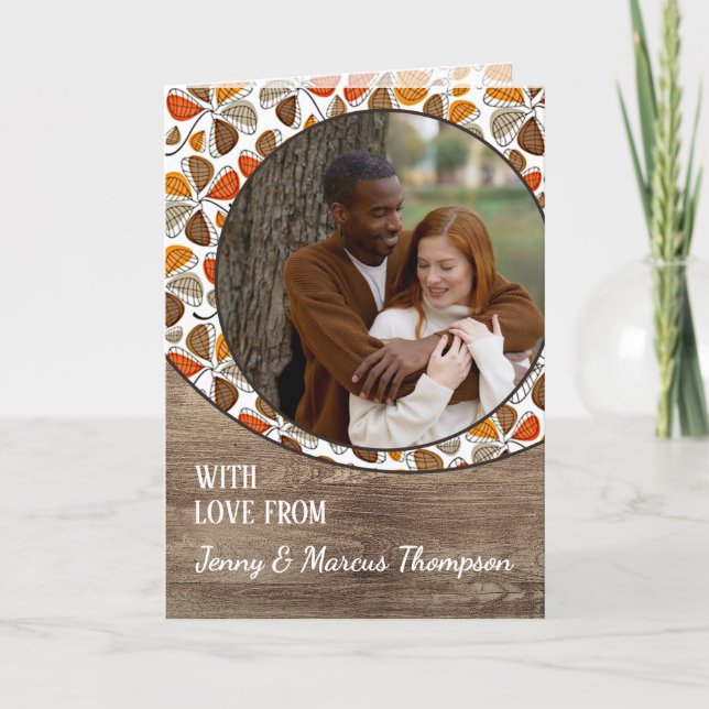 Custom Love For A Happy Thanksgiving Holiday Card (Front)