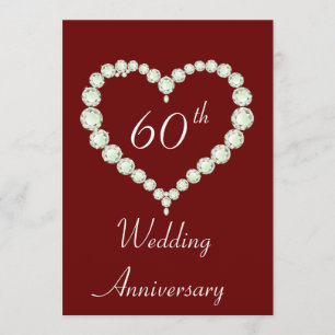 Custom Love Heart Diamond Anniversary Invitation