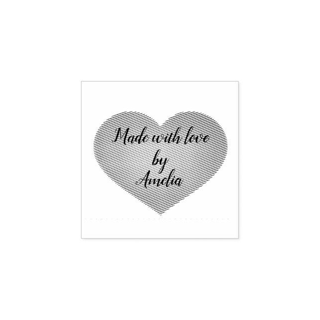 Custom Love Heart "made with Love Rubber Stamp (Imprint)