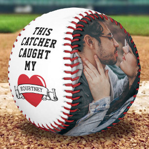 Custom Love Heart Photo Baseball