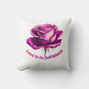 Custom Love In Full Bloom Rose Valentine Gift Cushion