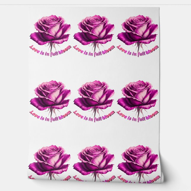 Custom Love In Full Bloom Rose Valentine Wallpaper (Unrolling)