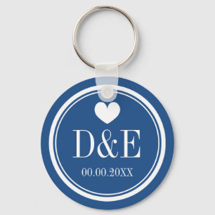 Custom love monogram wedding party favour key ring