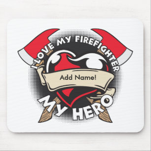Custom Love My Firefighter Mouse Pad