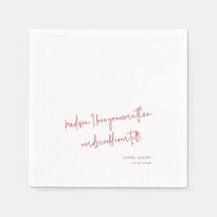 Custom Love Note Handwritten Style Wedding Vows Napkin