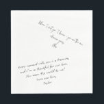 Custom Love Note Upload Your Own Handwriting Napkin<br><div class="desc">Classic wedding cocktail napkins with two custom love notes,  love letters or wedding vows,  replace the files with your own scans of a handwritten love note or other text. Make sure to use a PNG file with transparent background and adjust placement and size with the design tool.</div>