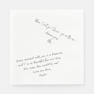 Custom Love Note Upload Your Own Handwriting Napkin