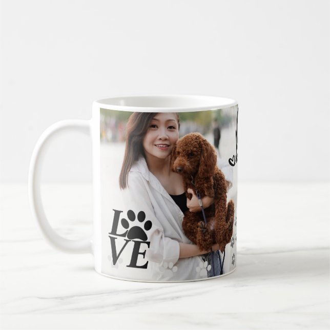  Custom LOVE Paw Print Dog Lover Mug –  (Left)