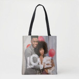Custom LOVE Personalised Two Photo Tote Bag