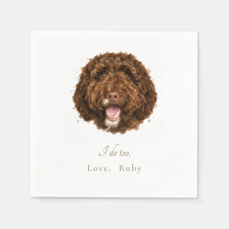 Custom  Love Pet's Name Head Image Wedding Napkins