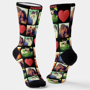 Custom love photo collage custom text   socks