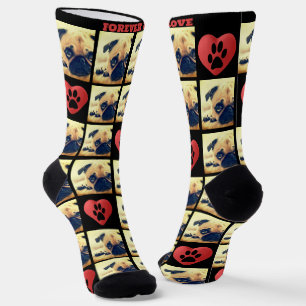 Custom love photo collage love my pet socks