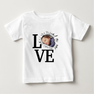 Custom love photo in a vintage hole baby T-Shirt