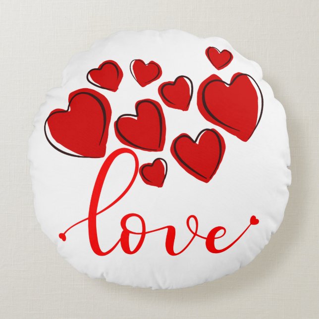 Custom Love Round Pillow (Front)