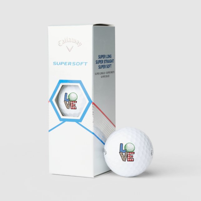 Custom Love Split Pattern Christmas Gift Golf Balls (Packaging)