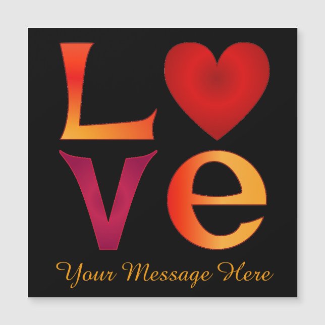 Custom LOVE Square Lettering Ombre Red & Yellow (Front)