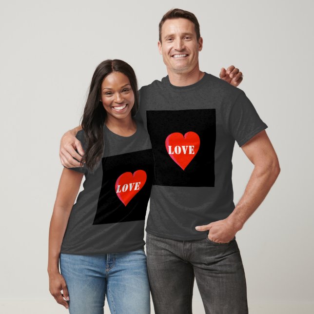 Custom Love Text image Charcoal Heather Colour T-Shirt (Unisex)