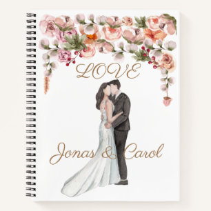 Custom Love Wedding Edit inside design paper Noteb Notebook