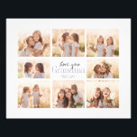 Custom Love You Grandma Grandkids Collage Photo Print<br><div class="desc">Love you Grandma! Beautiful modern family photo collage gift for a beloved grandmother combines whimsical handwritten script with modern typography and layout. Fill this custom photo print with 8 favourite family photos of grandchildren,  weddings and other life events and bring a smile to grandma's face for years to come.</div>