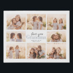 Custom Love You Grandma Grandkids Photo Collage Faux Canvas Print<br><div class="desc">Love you Grandma! Beautiful modern family photo collage gift for a beloved grandmother combines whimsical handwritten script with modern typography and layout. Fill this custom picture plaque with 8 favourite family photos of grandchildren,  weddings and other life events and bring a smile to grandma's face for years to come.</div>