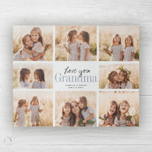 Custom Love You Grandma Grandkids Photo Collage Jigsaw Puzzle