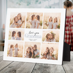 Custom Love You Grandma Grandkids Photo Collage Plaque