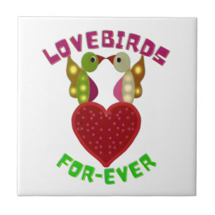 Custom Lovebirds Heart Gift Classic Playing Cards Ceramic Tile