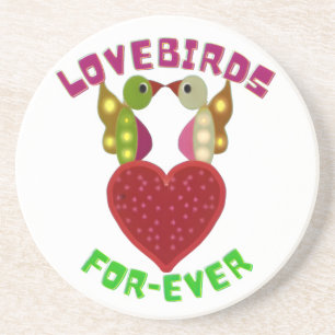 Custom Lovebirds Heart Gift Classic Playing Cards Coaster