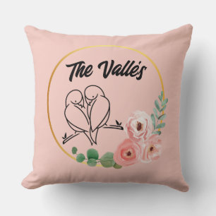 Custom Lovebirds Throw Pillow   Sofa   Bedroom