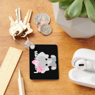 Custom Lovely Keys Text Baby Cute elephant photo Key Ring