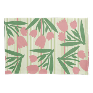 Custom lovely pastel green and pink floral girly pillowcase