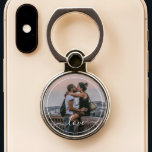 Custom Lovers Picture And Simple Love Quote Text Phone Ring Stand<br><div class="desc">Cute romantic Love text is written in a stylish elegant typography font. With the option to personalise or customise with a photo of your choice. Unique keepsake,  birthday,  anniversary,  Valentine's Day gift,  or Christmas stocking stuffer. Easily customisable with a photograph of your loved one and you.</div>