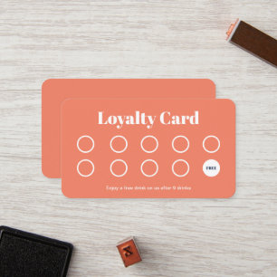 Custom Loyalty Card - Simple Peach and White