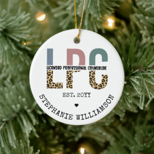 Custom LPC Licensed Professional Counsellor Gift Ceramic Ornament