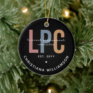 Custom LPC Licensed Professional Counsellor Gift Ceramic Ornament