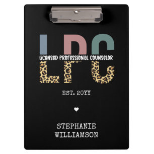 Custom LPC Licensed Professional Counsellor Gift Clipboard