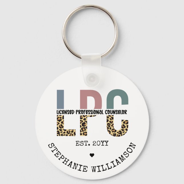 Custom LPC Licensed Professional Counsellor Gift Key Ring (Front)