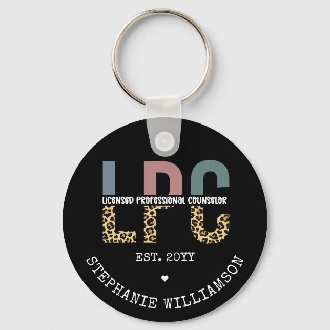 Custom LPC Licensed Professional Counsellor Gift Key Ring (Front)