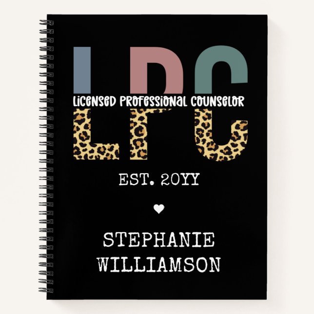 Custom LPC Licensed Professional Counsellor Gift Notebook (Front)