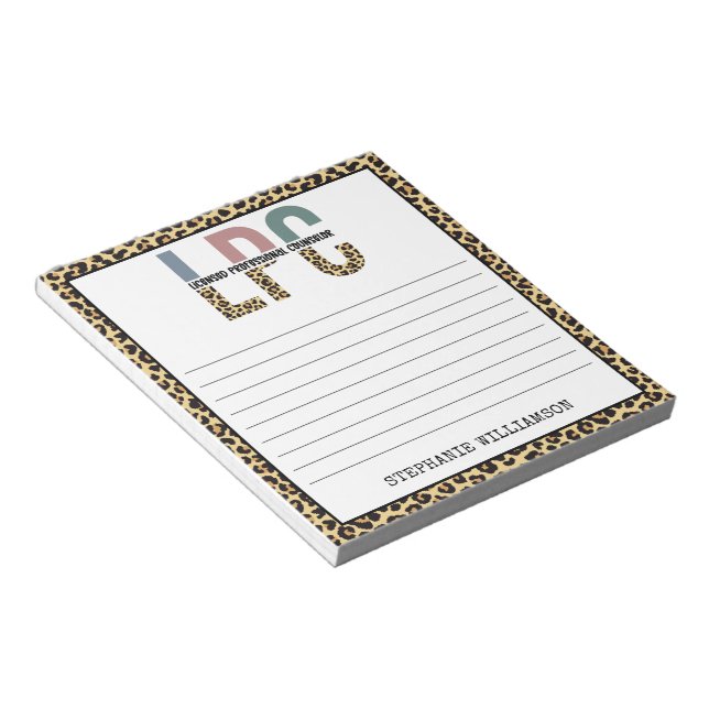 Custom LPC Licensed Professional Counsellor Gift Notepad (Angled)