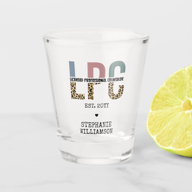 Custom LPC Licensed Professional Counsellor Gift Shot Glass (Front)