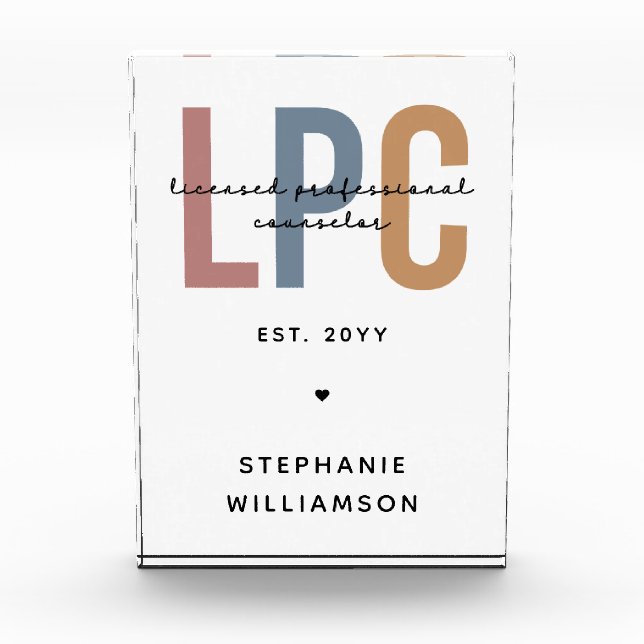 Custom LPC Licensed Professional Counsellor Photo Block (Front)