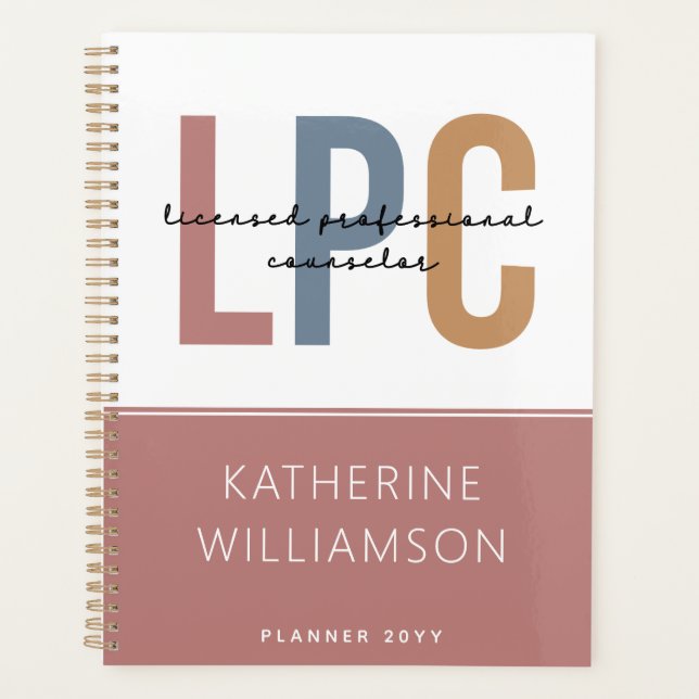 Custom LPC Licensed Professional Counsellor Planner (Front)