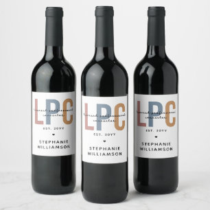 Custom LPC Licensed Professional Counsellor Wine Label